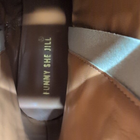 Funny She Jill Embroidered Pointed Toe Zipper Women's Cowboy Boots US 8.5 Brown - Picture 7 of 12